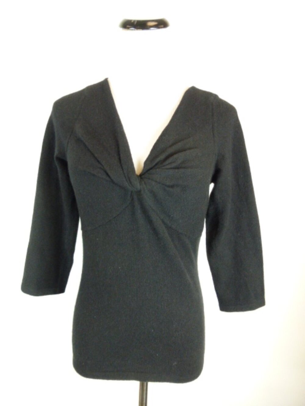 ANN TAYLOR TWIST KNOT V NECK Cashmere Sweater S half sleeve